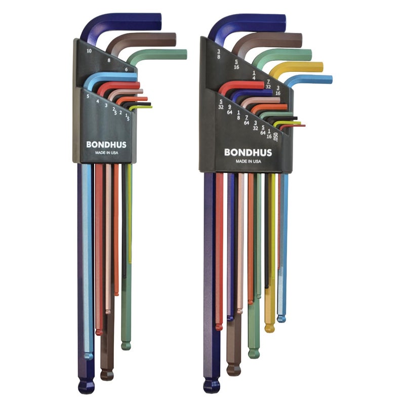 Bondhus 69600 Ball End DoublePK L-Wrench Set w/ColorGuard, 13 Piece - Image 1